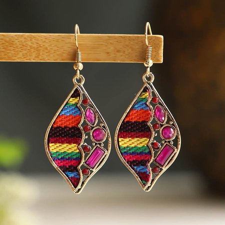 

Colorful Vintage Alloy Earrings, Red, Accessories