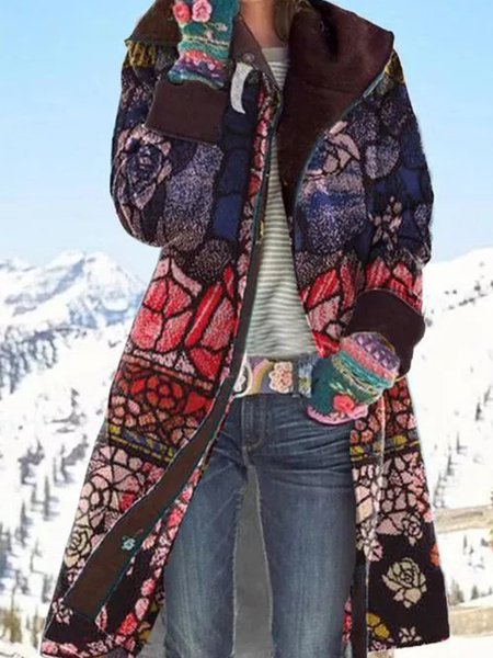 

Long Sleeve Casual Jacket, Multicolor, Coats