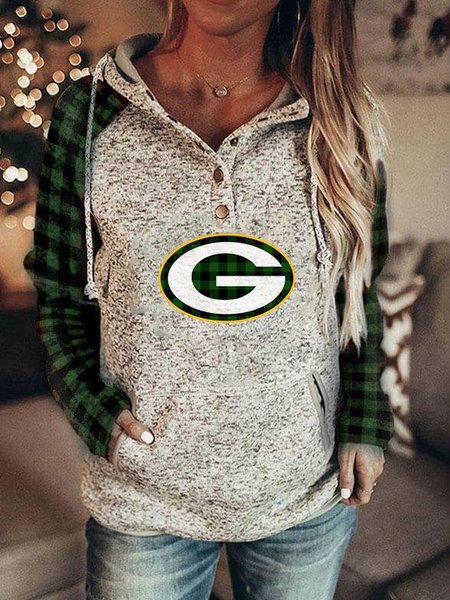 

Green Bay Packers Hoodie Sweatshirts, Gray, Tops