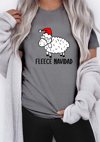 

Little cute cashmere Navidad Christmas women's T-shirt, Gray, T-shirts
