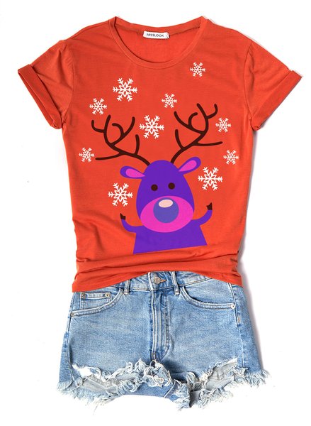 

Christmas snowflake women T-shirt, Orange, T-shirts