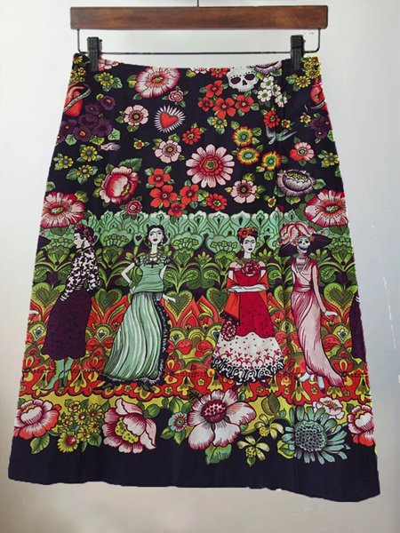 

People Floral-Print Skirt, Multicolor, Skirts