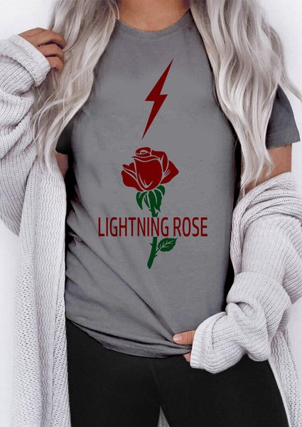 

Lightning Rose Women's T-shirt, Gray, T-shirts