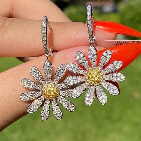 

Sunflower Earrings, Silver, Accessories