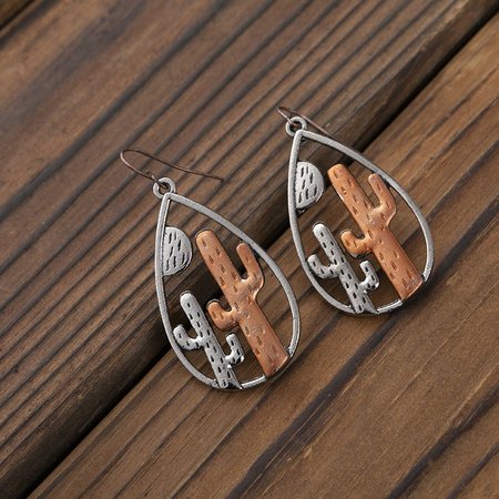 

Cactus plant Plain Vintage Earrings, As picture, Accessories