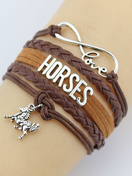 

Love Horses Charm Animal Woven Bracelet, 5#, Winter Clearance