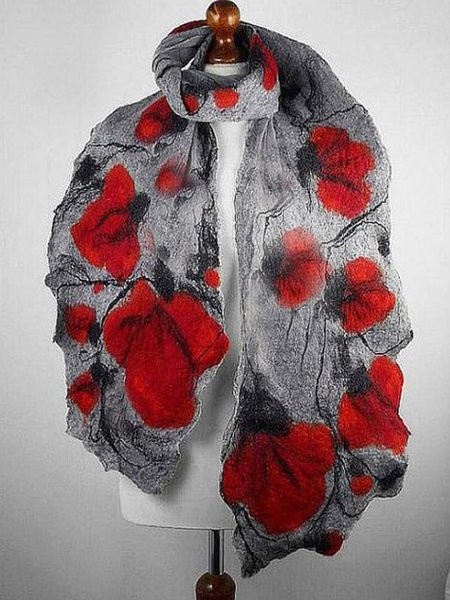 

Floral Scarf, Red, Scarves & Gloves