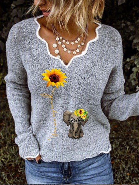 

Gray Floral Animal Printed Casual Vintage Shift Shirts & Tops, Blouses & Shirts