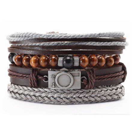 

Ethnic retro style multi-layer suit hand-woven Casual Bracelets, As picture, Others