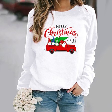

Plus Size Floral Long Sleeve Crew Neck Shirts & Tops, White, Hoodies & Sweatshirts