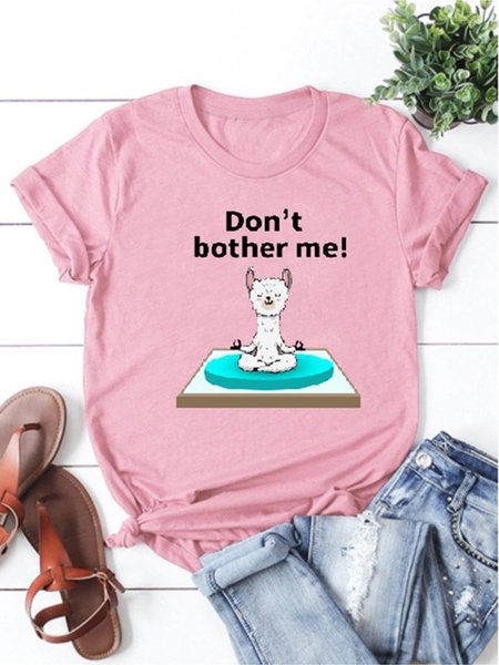 

Don't Bother Me! Alpaca Practicing Yoga Graphic Tee, Brick red, T-shirts