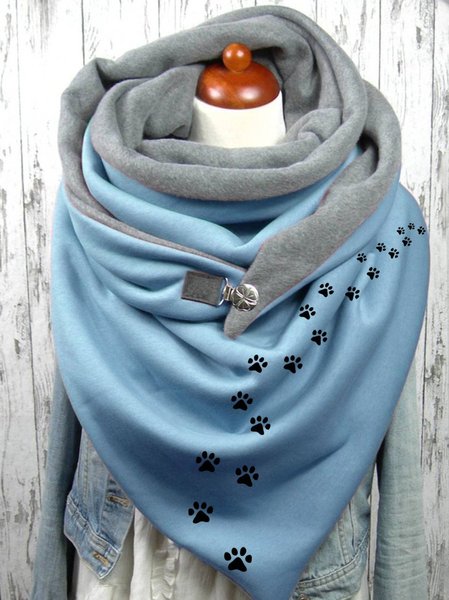 

Sciarpa Gatto Stampa, Blu, Scarves&Gloves