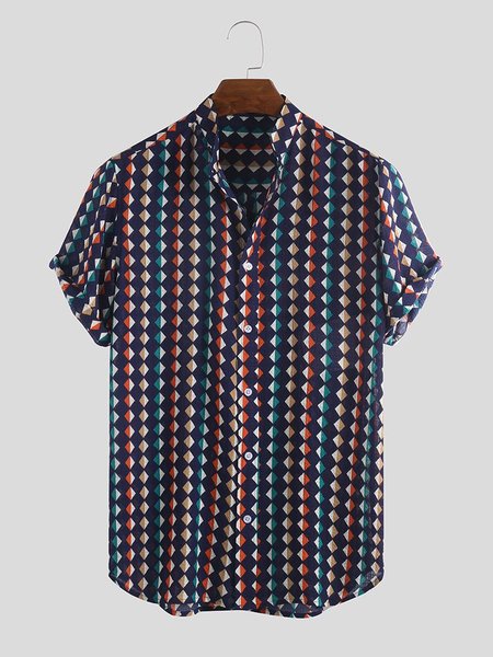 

Men's Casual Shirt Collar Shirts, Blue, Blouses&Shirts