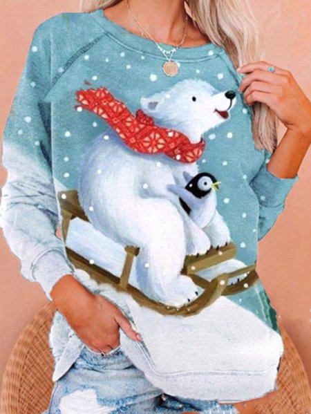 

Long Sleeve Crew Neck Sweatshirts, Blue, Hoodies & Sweatshirts