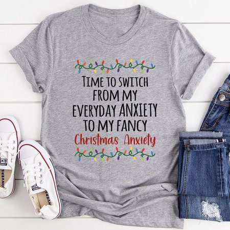 

Christmas Anxiety T-Shirt, Gray, T-shirts