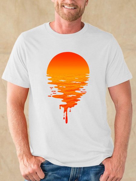 

Sunrise On The Sea Graphic Men's Tee, White, T-shirts