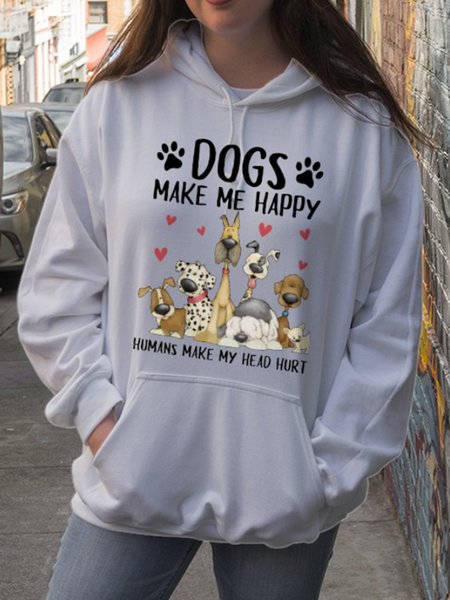 

DOGS MAKE ME HAPPY Sweatshirt, White, Hoodies & Sweatshirts