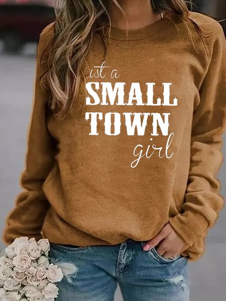 

Just a Small Town Girl Tee - Country Music Sweatshirt, Yellow, Hoodies&Sweatshirts
