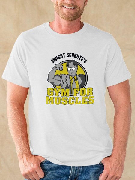 

Dwight Schrute's Gym For Muscles Graphic Men's Tee, White, T-shirts
