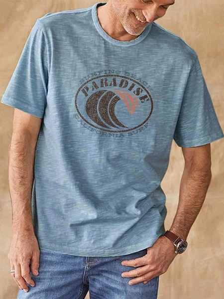 

Printed Vintage Men's Fashion Print Tee, Light khaki, Men's t-shirts