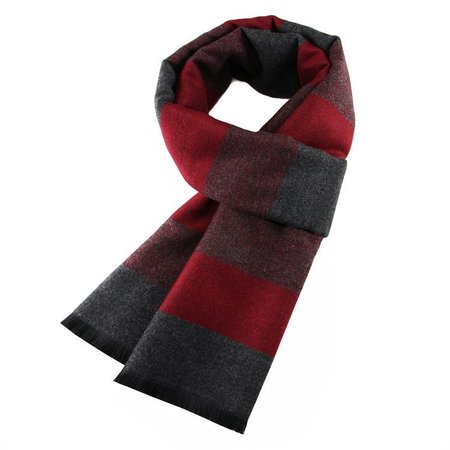 

Thick cotton striped scarf for men and women in autumn and winter, Red, Scarf
