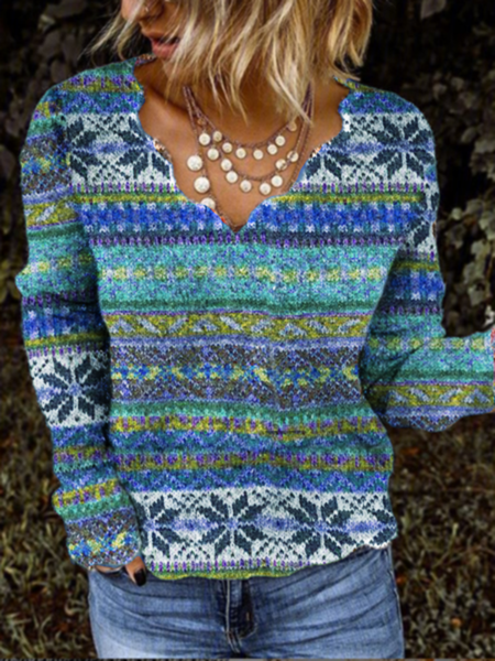 

Long Sleeve Cotton Sweaters, Blue, Sweaters