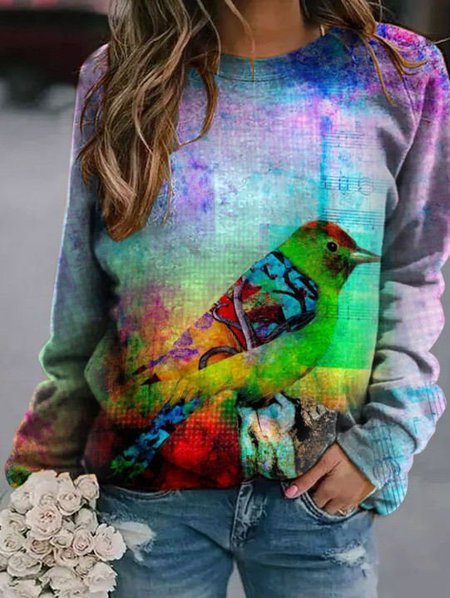 

Magpie O-Neck Long Sleeve Sweatshirt, Green, Hoodies&Sweatshirts