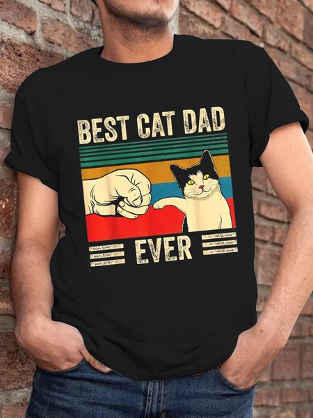 

Best Cat Dad Ever Golden Classic Men's T-shirt, Black, T-shirts