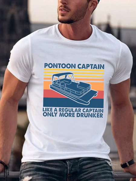 

Pontoon Captain Like A Regular Captain Only Way More Drunker T-Shirt, White, T-shirts