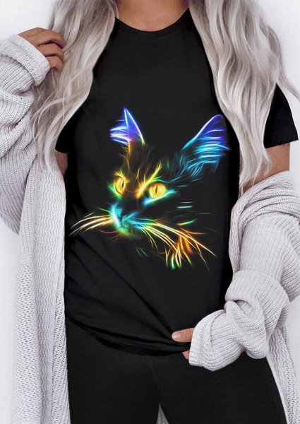 

Lighting Cat Women' T-shirt, Black, T-shirts