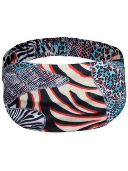 

Knitted printed leopard headband ladies, Darkgreen, Hats & Headwear