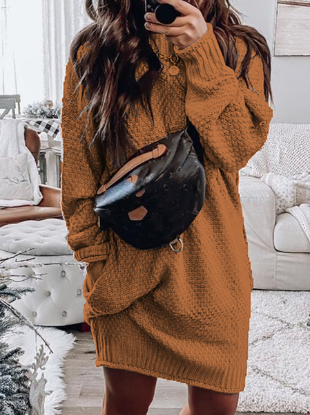 Long Sleeve Dresses, Caramel, Dresses