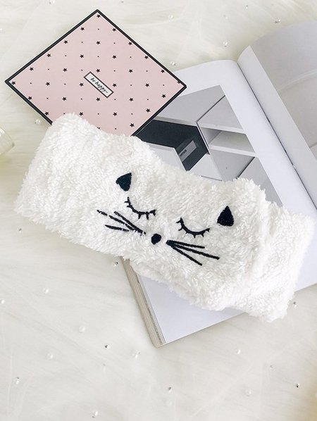 

Cute embroidered cat headband, White, Hats & Headwear