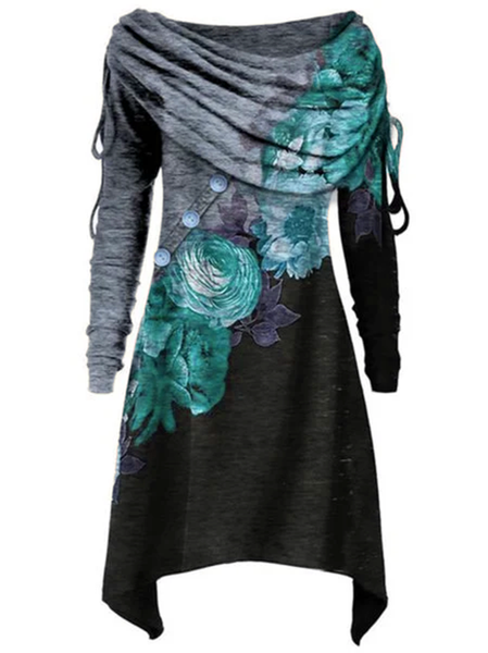 

Printed Cotton Casual Dresses, Blue, Dresses