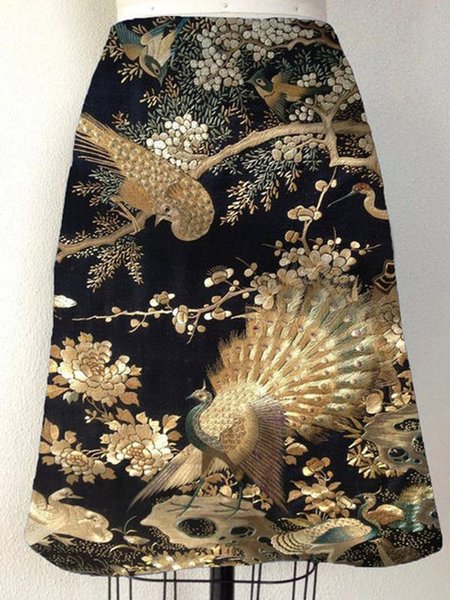 

A-Line Vintage Skirt, Black, Skirts