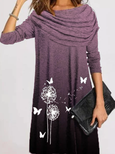 

Abito Casuale Maniche Lunghe, Rosa, Midi Dresses