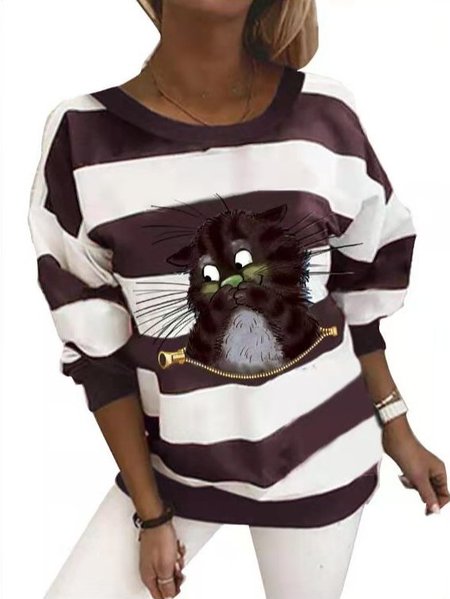 

Crew Neck Long Sleeve Sweatshirt, Purple, Hoodies & Sweatshirts