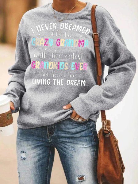 

I Never Dreamed I'd Be This Crazy Grandma Sweatshirt, Gray, Hoodies & Sweatshirts