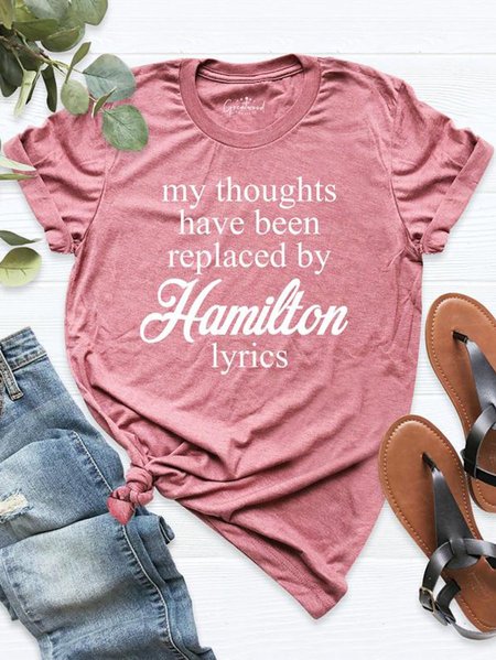 

My Thoughts Have Been Replaced By Hamilton Lyrics Shirt, Brick red, T-shirts