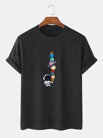 

Vintage Starry Sky Men's Fashion Print Tee, Black, Men's t-shirts