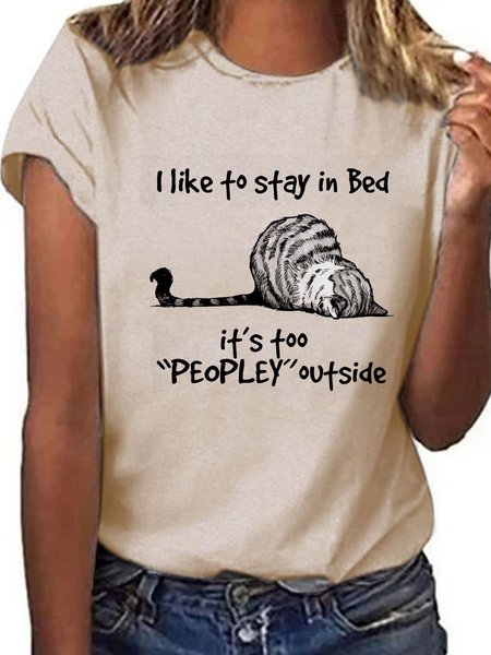 

Gatto Grafico T-Shirt, Beige, T-Shirts