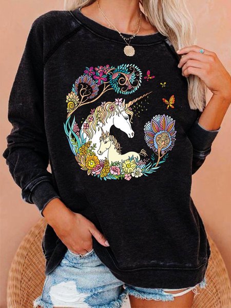 

Long Sleeve Shift Printed Shirts & Tops, Black, Hoodies & Sweatshirts