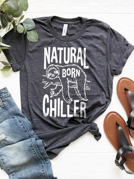

Natural Born Chiller Sloth Lover Shirts, Gray, T-shirts