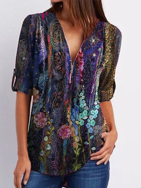 

Vintage Half Sleeve T-shirt, Multicolor, T-Shirts