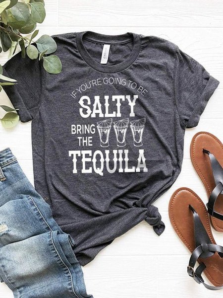 

Tequila shirt, drinking shirt, drinking friends gift, funny drinking t shirt, if you are going to be salty bring the tequila shirt, Gray, T-shirts