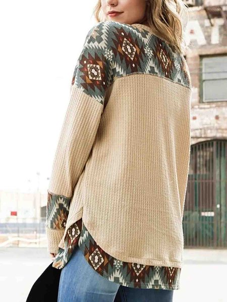 

Crew Neck Vintage Shift Geometric Shirts & Tops, Kakashi, Tops