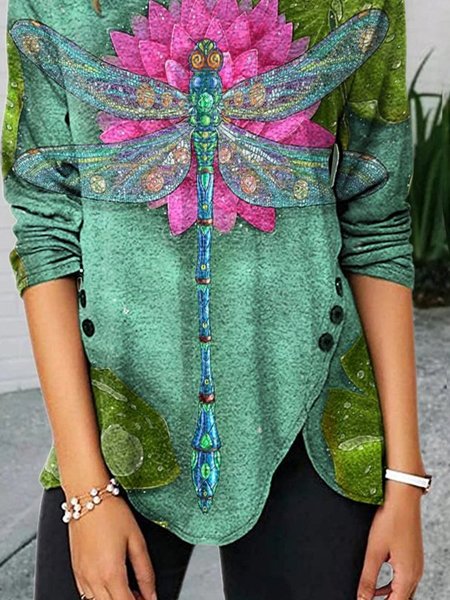 

Cotton Long Sleeve Shirts & Tops, Green, Tees & T-shirts