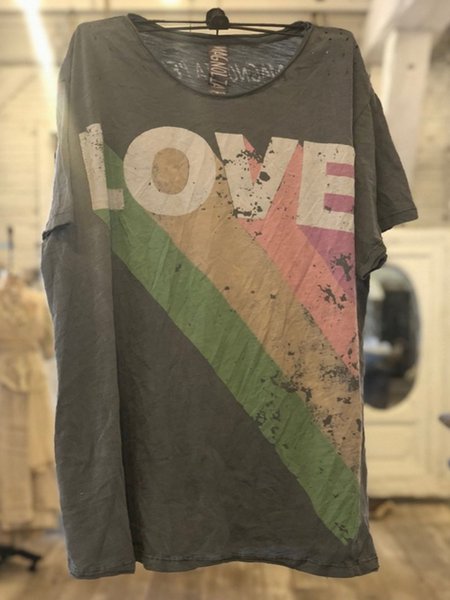 

Love's rainbow Print T-shirt, Multicolor, Tops