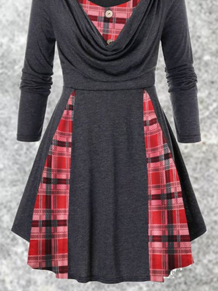 

Vintage Long Sleeve Dresses, Gray, Mini Dresses