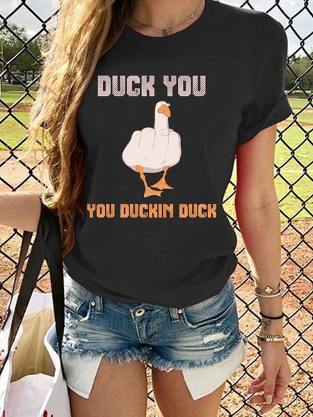 

GOOSE DUCK YOU Graphic Tee, Black, T-shirts